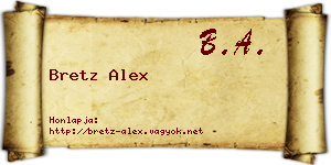Bretz Alex névjegykártya
